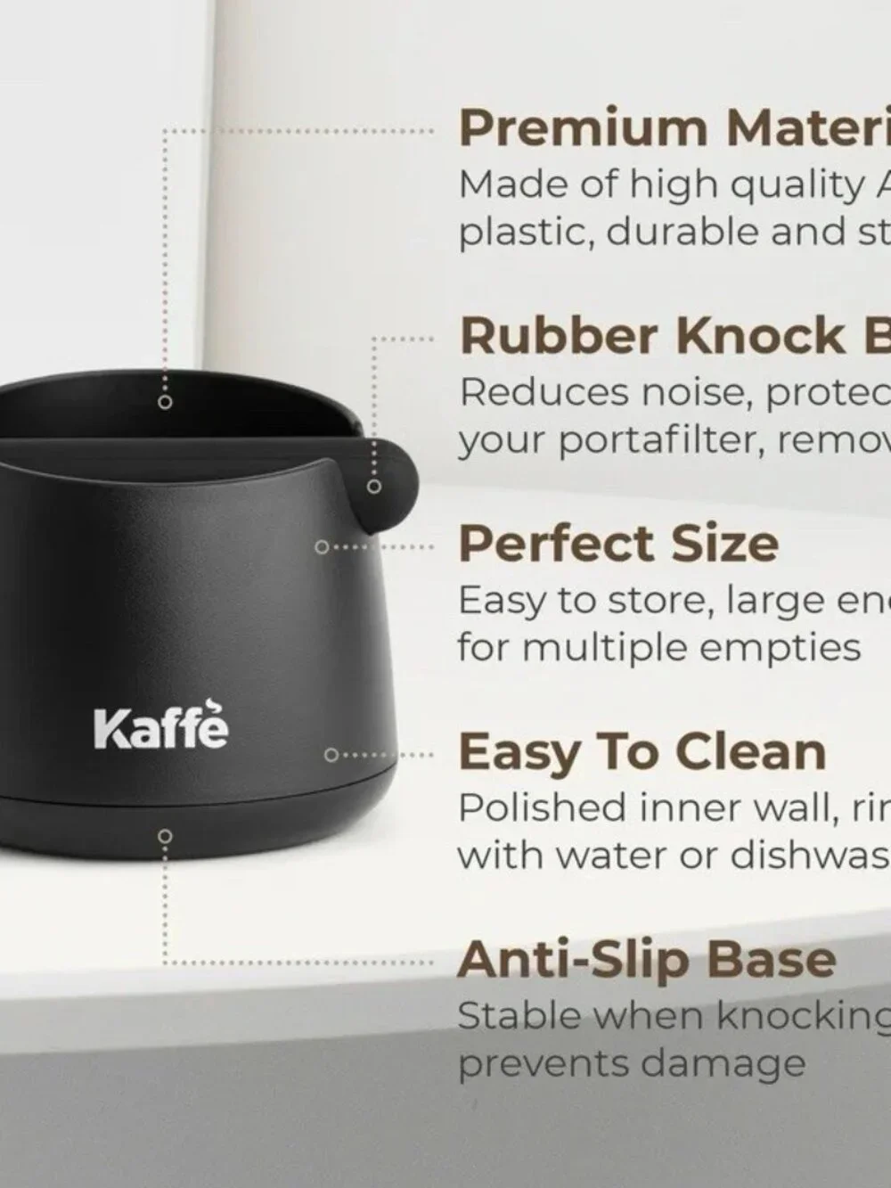 Kaffe Coffee Grounds Disposable Container Knock Box Black